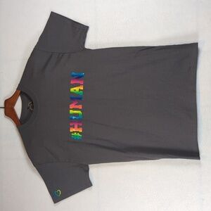#HUMAN Rainbow Pride Grey‎ Unisex Short Sleeve Shirt M